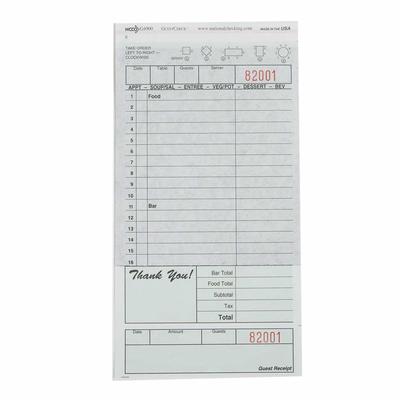 National Checking Company G4900SP Guest Check - 2 Parts Booked, 2 Lines