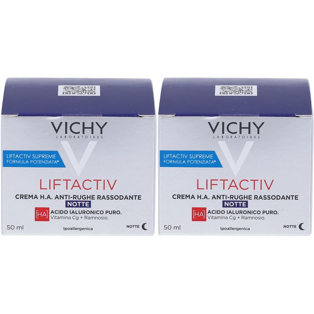 Vichy Liftactiv H.A. Crema Notte Rassodante Anti-Rughe 2x50 ml