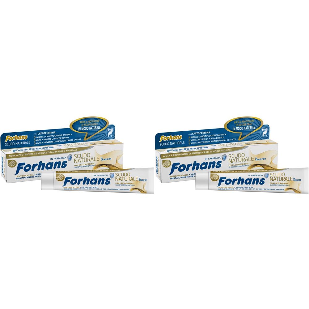 Forhans Dentifricio Scudo Naturale con Lattoferrina 2x75 ml