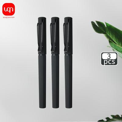 TEMU 3/6/12pcs Wuqiannian Black Matte Gel Pen, 0.7mm, Medium Point, , Lightweight, Quick Drying, Water-resistant, No Fatigue, Continuous Writing, With Metal Clip, For Office, Student, School Supplies, Image