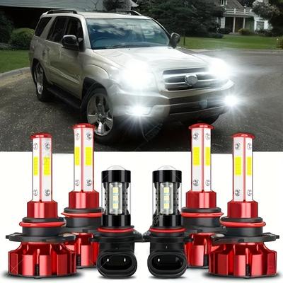 TEMU 9005/ Hb3+9145 Fit For -4runner 2003-2005 Led Car Bulbs Kit, 9005/ Hb3+9145 100w 6000k 9000lm, Fit High Low Beam, Fog Lights Plug And Play, Pack Of 6