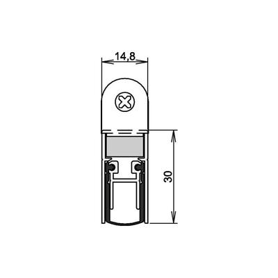 Athmer - Türdichtung Schall-Ex duo L-15 ws 1-382 2-s.L.833mm Alu.silberf.HLT - 1-382-0835 Image