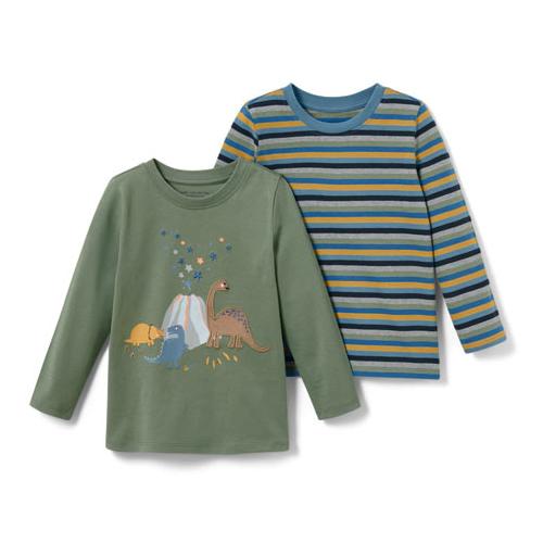 2 Kinder-Langarmshirts, Dino