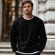 Per uomo Maglia Nero Girocollo Semplice Casuale Quotidiano Sportivo senza stampa Essenziale Allenamento Atletico Autunno Inverno Abbigliamento Felpe con cappuccio Felpe Manica Lunga
