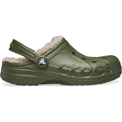 Crocs Army Green Kids’ Baya Lined Clog Shoes