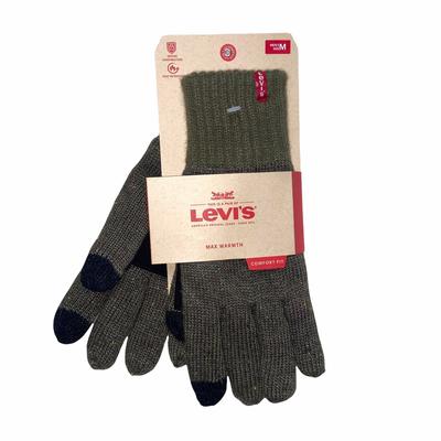 Levi's Accessories | Levi’s Gloves Men Medium Max Warmth Heat Retention Knit Suede Leather Nwt * | Color: Green | Size: Medium