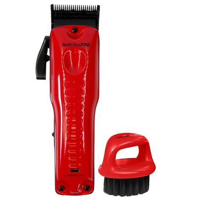 BaByliss Pro Limided Edition LO-PRO FX Cordless Clipper (Van Da' Goat) FX825RI + Fade Soft Knuckle Neck Brush Red