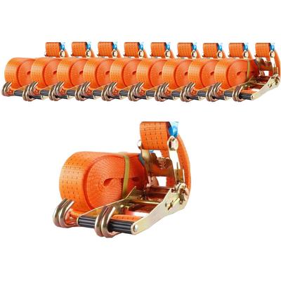 Baumarktplus - 10x Profi Ratschen Spanngurt Spanngurte Zurrgurt 2-tlg 8m 4t 4to 4000kg tüv/gs orange Image