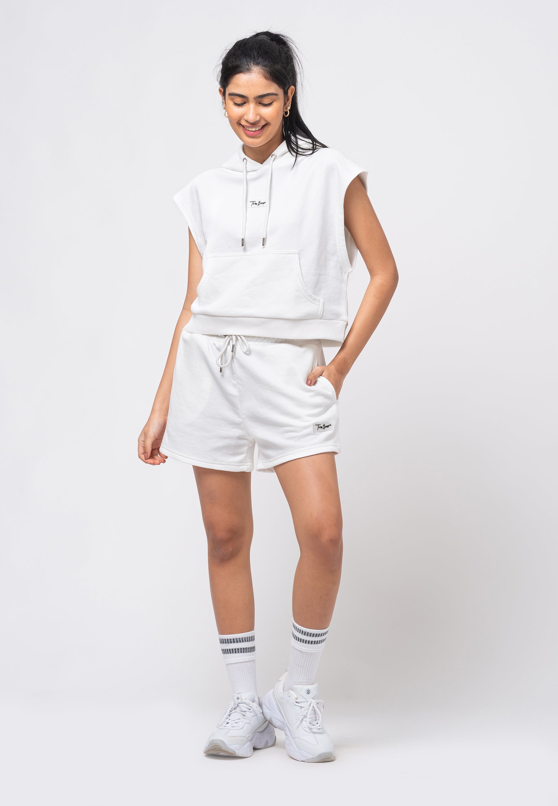 Tom Barron Damen-Sommer-Trainingsanzug-Set mit kurzer Hose und ärmellosem Oberteil Image