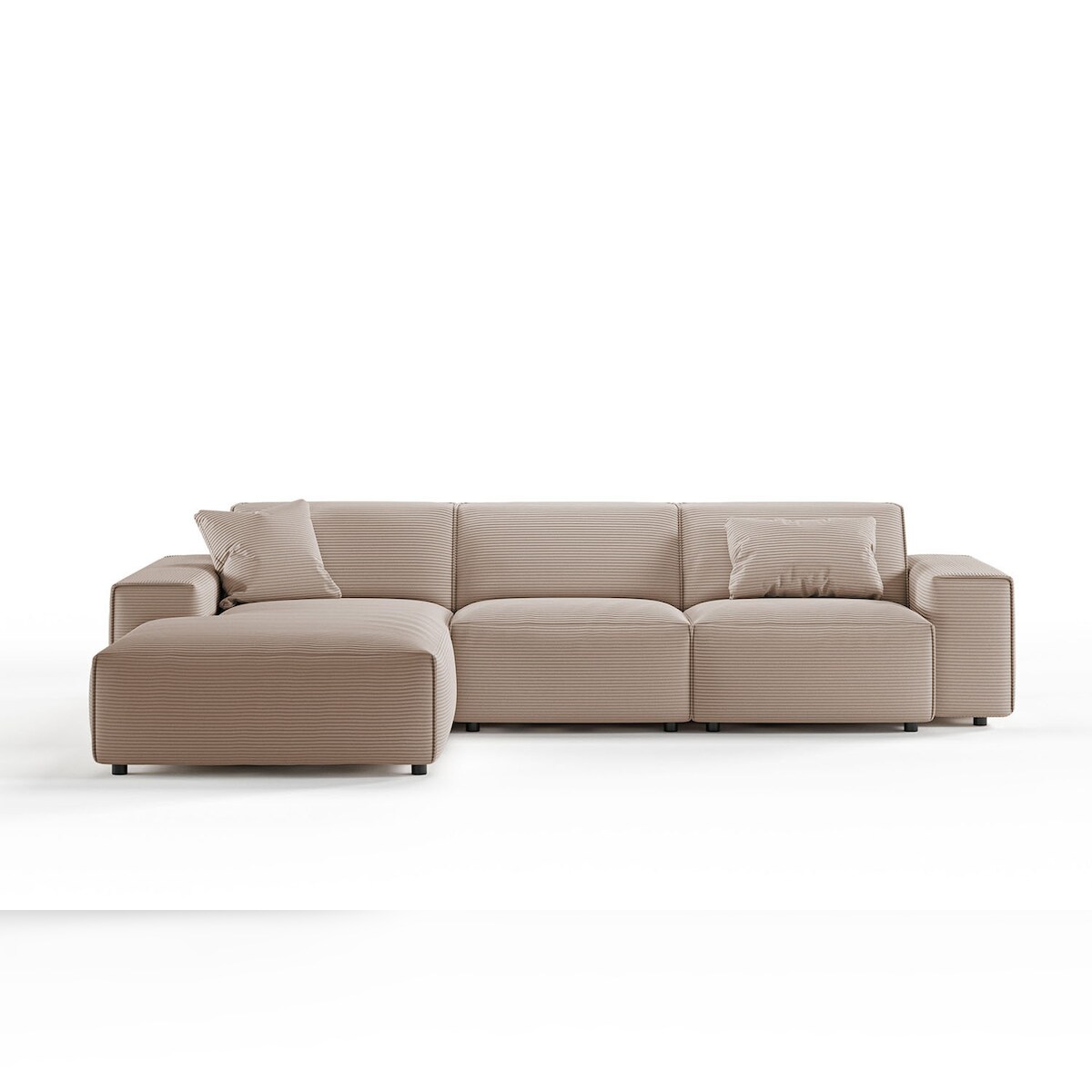 KAWOLA Sofa RANI Ecksofa Cord taupe Recamiere links Image