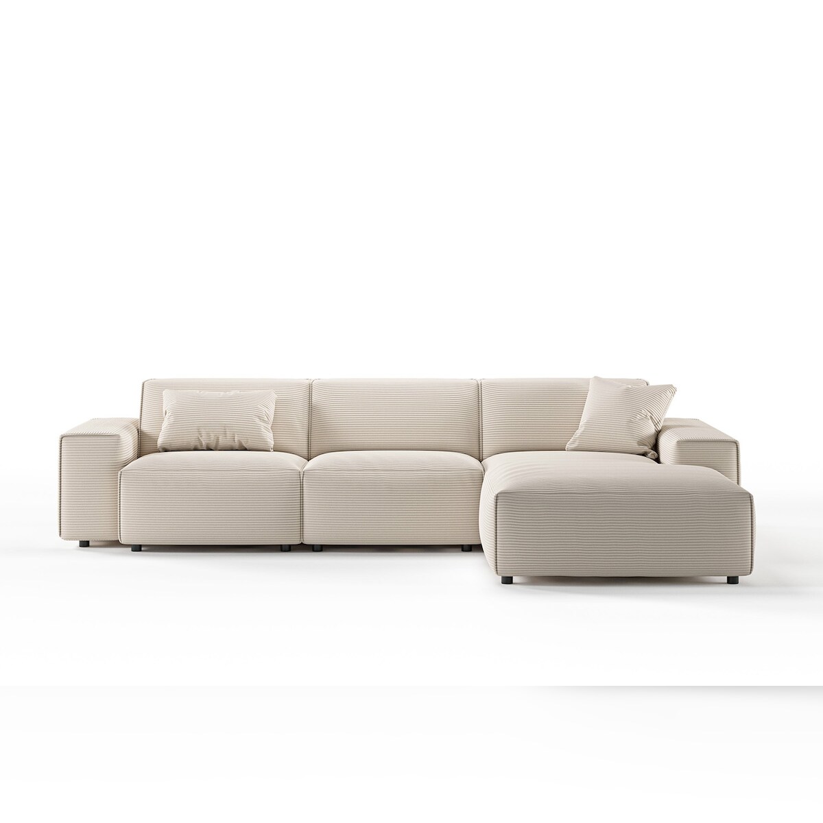 KAWOLA Sofa RANI Ecksofa Cord cremeweiß Recamiere rechts Image