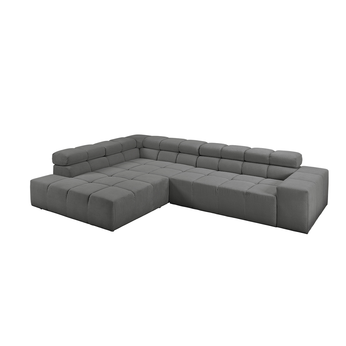 KAWOLA Sofa NEVADA Ecksofa Feincord anthrazit Recamiere links Image
