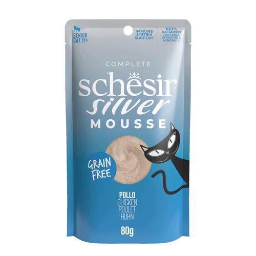 12x80g Schesir Silver Mousse Huhn Katzensnacks