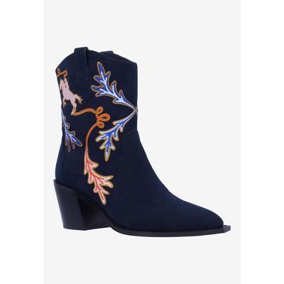 Women's Skyla Cowboy Boot by J. Renee in Navy Red (Size 10 1/2 M)