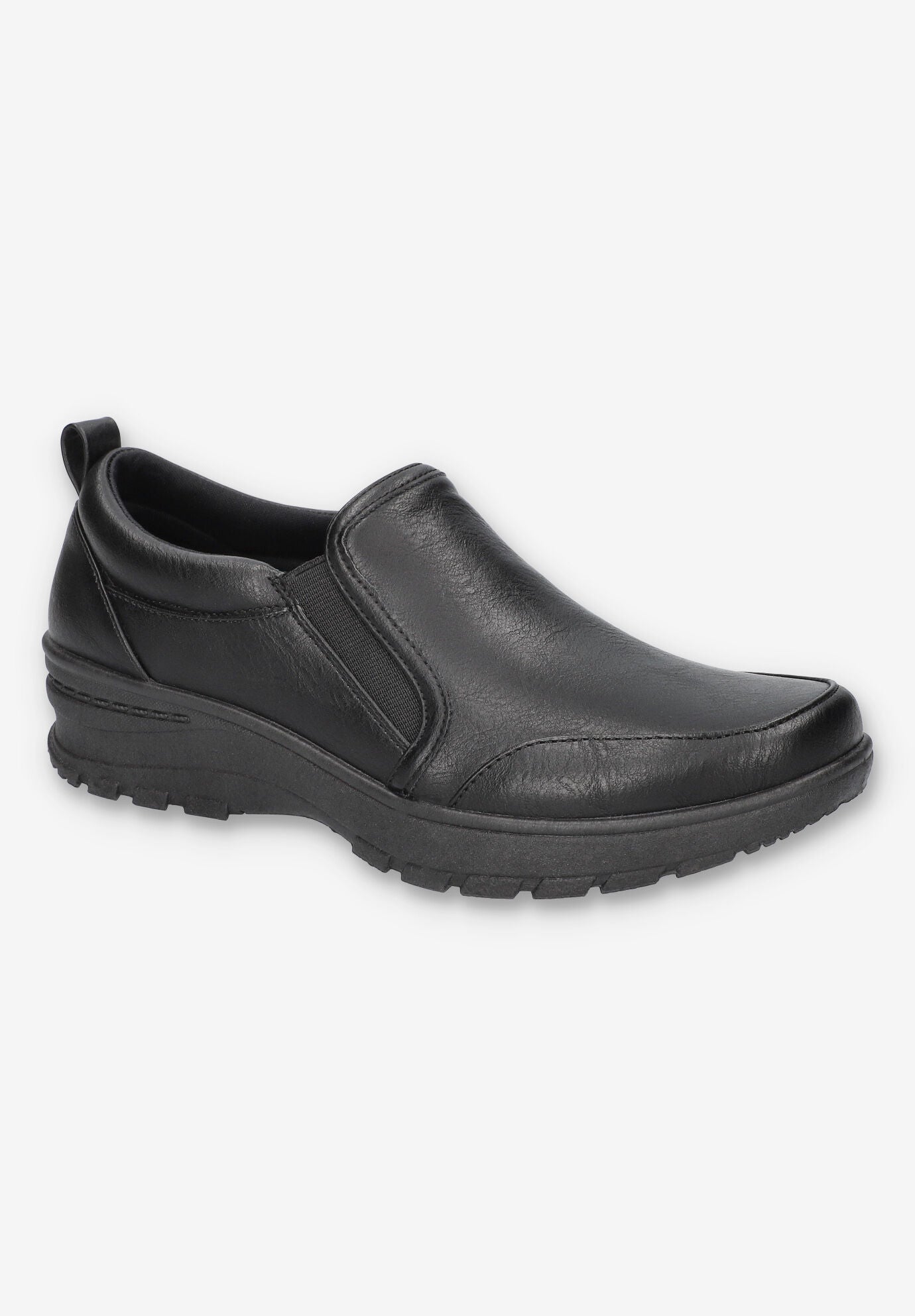 Extra Wide Width Women's Garland Flat by Easy Street in Black (Size 8 1/2 WW)