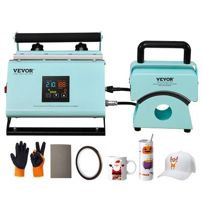 2 in 1 Tumbler and Hat Heat Press Machine, Mini Hat Heat Press for Caps and Hats for 11-30oz Sublimation Tumblers and Mug
