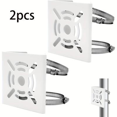 TEMU 2-pack Iron Surveillance Camera Housing With Adjustable Mounting Brackets, Wall Mount Security Camera Bracket For Cctv And Stage Lighting - , 180Â° (cameras Not Included)