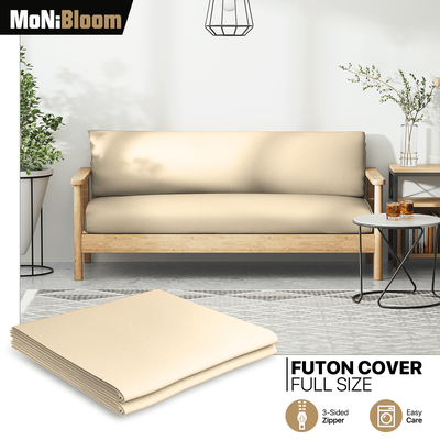 TEMU Full Size Futon Cover, Armless Stretch Futon Slipcover Armless Sofa Cover Furniture Protector, Washable Zippered Rv Cushion Covers Futon Couch Cover