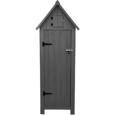 Gartenschrank aus Holz Werkzeugschrank Gartenhaus Wasserfest 3 Regale 4 Haken Image