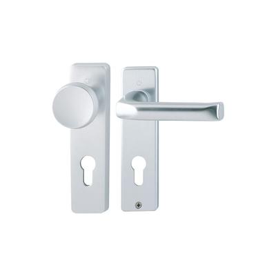 Hoppe - Kurzschildgarnitur London 54/227K/202KP/AP/113 Alu.F1 pz eck.Wechselgrt - 6270052 Image