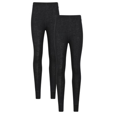 Mountain Warehouse Damen/Damen Merinowolle Base Layer Bottoms (2er Pack) (Schwarz)