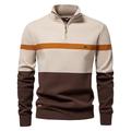 maglione di cotone di alta qualità per uomo con cerniera, collo alto, pullover da uomo, autunno inverno, maglione polo caldo a righe da uomo