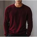 Maglione pullover in lana da uomo, maglia tinta unita, girocollo, elegante, abbigliamento per attività all'aperto, abbigliamento per l'autunno e l'inverno, rosso vino, verde scuro, s m l
