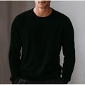 Maglione pullover in lana da uomo, maglia tinta unita, girocollo, elegante, abbigliamento per attività all'aperto, abbigliamento per l'autunno e l'inverno, rosso vino, verde scuro, s m l
