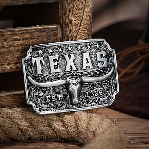 Herren Gürtelschnalle Schnalle Legierung Vintage-Stil Retro Vintage Kuh Texas Silber Bronze Täglich Religiöse Feierlichkeiten Schnalle Image