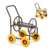 relaxdays Schlauchwagen 4 Räder Vollgummi bis 60 Meter Schlauch, 50x83x80 cm
