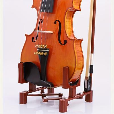 TEMU & Portable Folding Violin Stand With Bow Holder - Abs Material, Ideal For , Ukuleles, , Mandolins | For | Protective Foam Padding