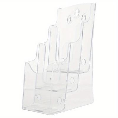 TEMU Clear Acrylic 3-tier Holder: Wall Mount Or Countertop Display For Business Cards, , And Magazines