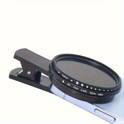 TEMU Ultra-light 52mm Clip-on Cpl Polarizer For Smartphone Cameras - Durable, Reusable Glass Lens Filter For Enhanced Photography Quality