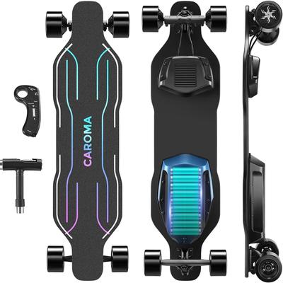 TEMU Caroma Adults Electric Skateboard, 600w Powerful Dual-motor, 4000mah Lithium Battery, Maple Deck, Up To 18miles Long Range, 4 Speeds Modes, Electric Longboard