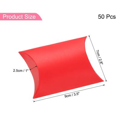50Pcs Pillow Boxes 3.5 x 2.8 x 1 Inch Gift Boxes