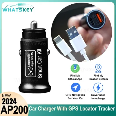 Mini Car Charger GPS Locator Tracker Cigarette Lighter USB Phone Charger Type C iPhone Find My Apple