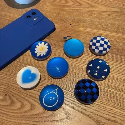 Popular Socket Blue Crystal Finger Grip Holders for Phone Ring Holders Stand Griptok Cellphone Accessories Desk Sockets Air Fold