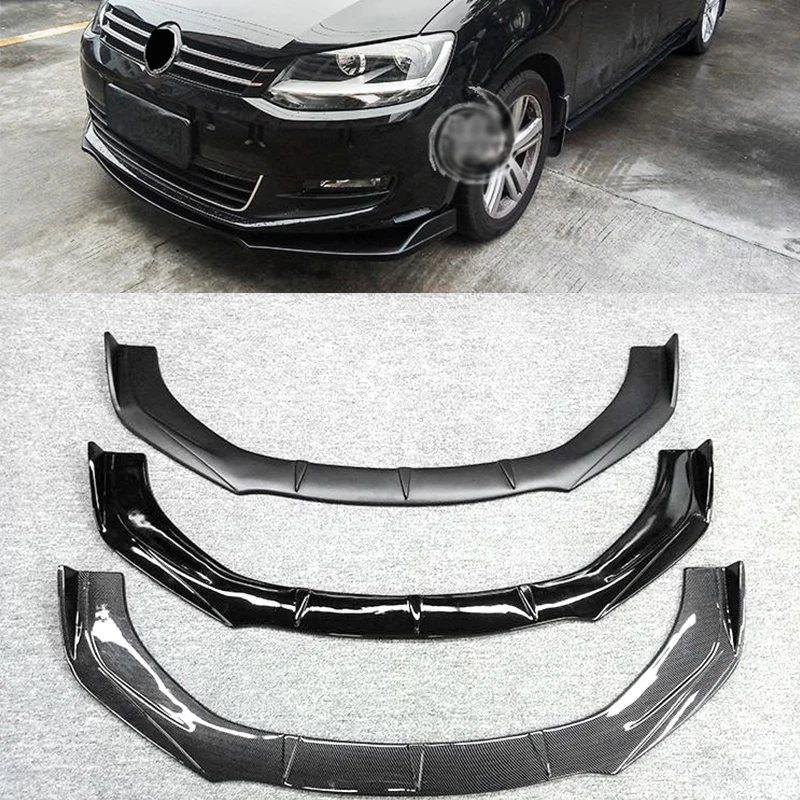 Labbro anteriore dell'auto per Volkswagen Sharan accessori 3 pezzi paraurti anteriore Split Lip Body Kit Spoiler diffusore deflettore modifica