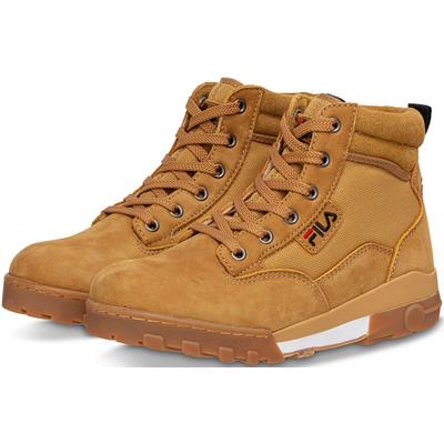 Schnürboots FILA "GRUNGE II mid wmn", Damen, Gr. 36, gelb (wheat), Leder, Textil, sportlich, Schuhe, Winterstiefel, Schn