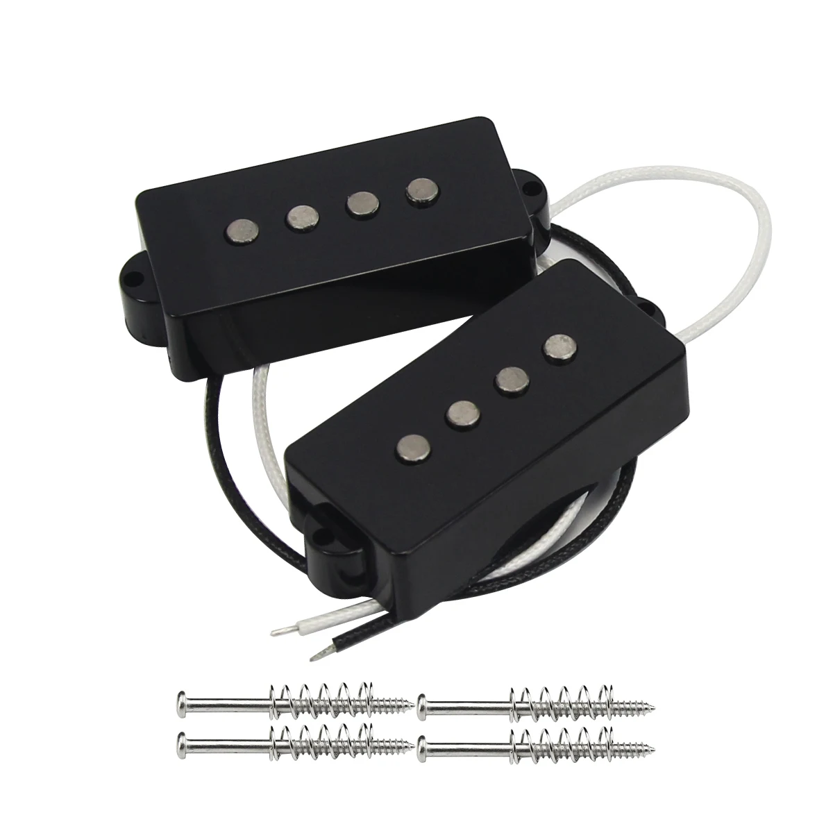 FLEOR Open Alnico 5 PB Bass Pickup Fiber Bobbin geflochtene Stoffkabel für 4-saitige Bassteile Image