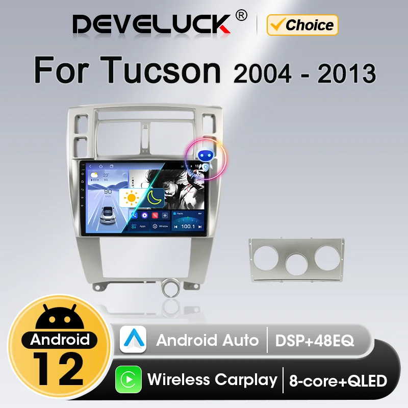 2 Din Android 12 Auto Carplay Auto Radio Für Hyundai Tucson 2004-2013 Multimedia Video Player GPS Navigation Stereo DVD Kopf Einheit