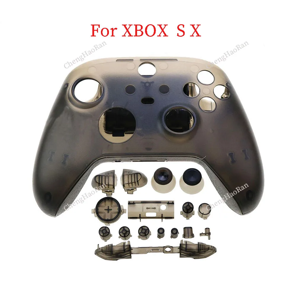 Cheng haoran 1sset für xbox series x s controller transparent schwarz vorne und hinten shell mit knopf spiel konsole reparatur teile Image