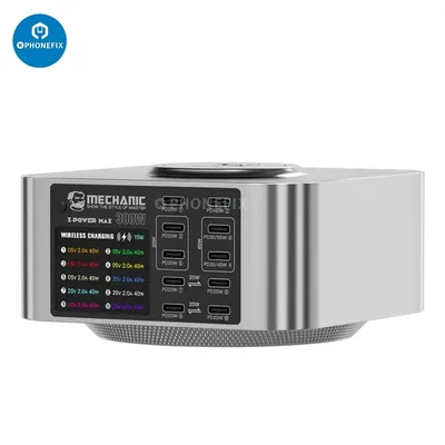 Mechaniker X-POWER Max 10 Ports Desktop Ladegerät QC3.0 PD3.1 Schnellladung für iPhone 15 14 13 Image