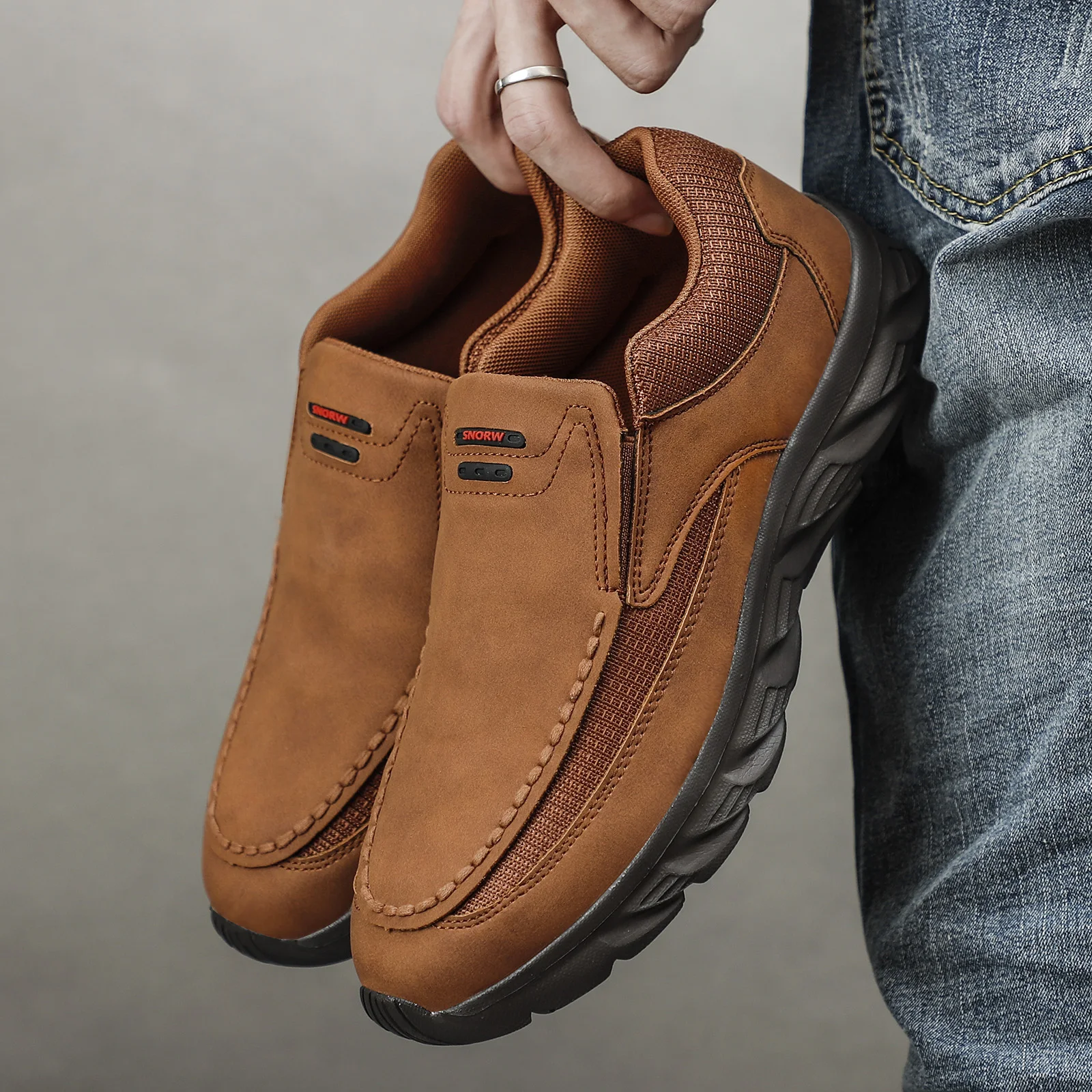 Herrenschuhe, Segeltuch-Turnschuhe, 2025, neue Mode, handgefertigt, Retro-Freizeit, Herren-Lederschuhe, Zapatos Casuales Hombres Herren-Loafer Image