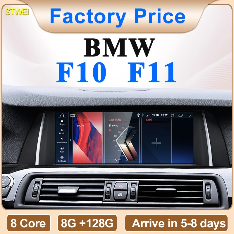 STWEI 2024 Neue ID6 ID7 ID8 UI 10,25 zoll Android System Drahtlose Carplay AUTO Für BMW 5Serie F10 F11 CIC NBT Auto Spieler GPS NAVI Image