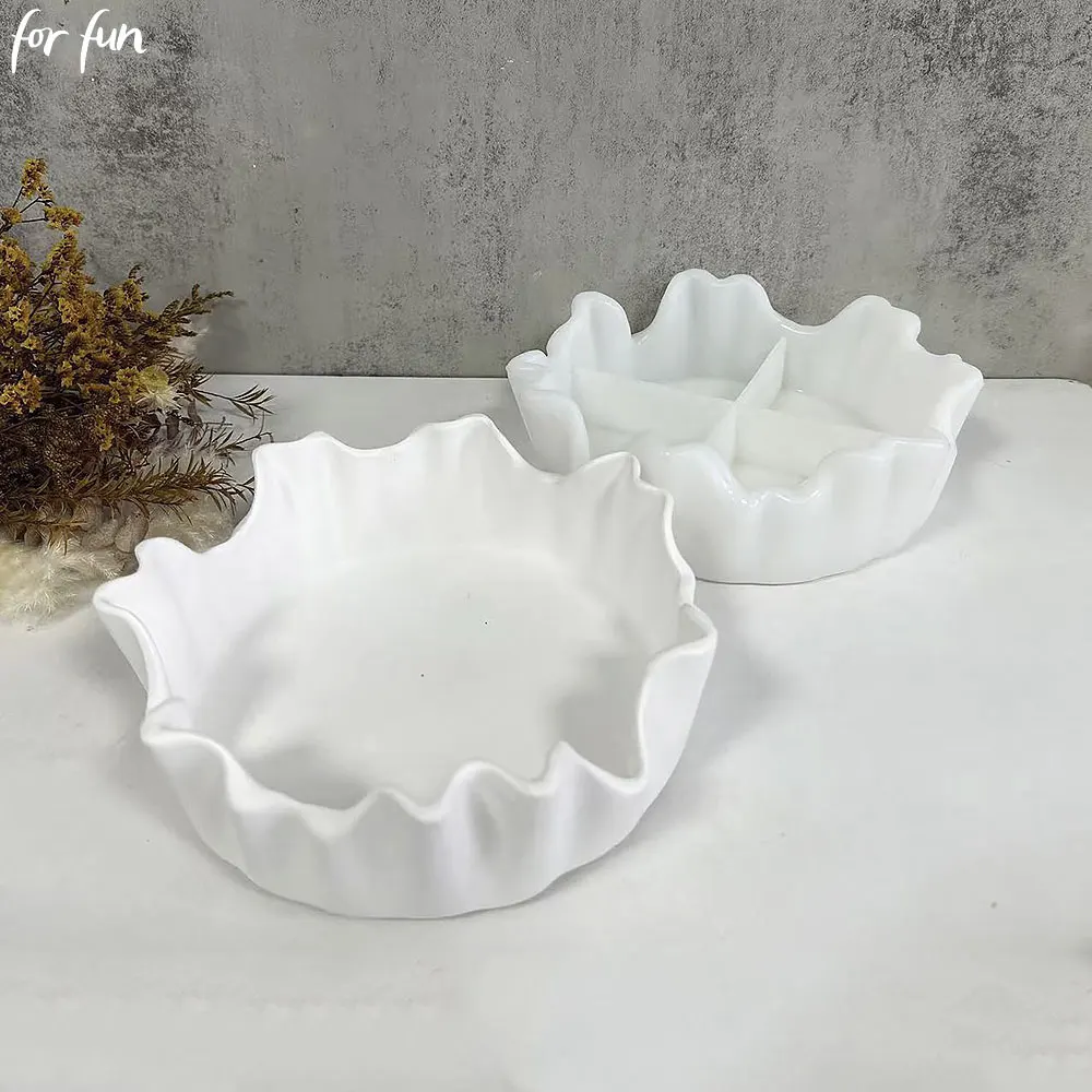 Für Spaß Unregelmäßige Ablage Silikon Formen DIY Obst Tabletts Blumentopf Rack Beton Zement Gips Harz Form Wohnkultur Image