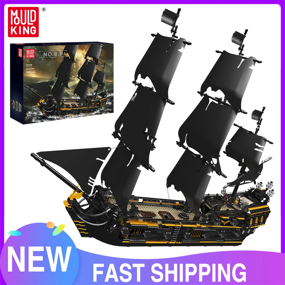 Mould King 13111 13199 Filmspielzeug Die MOC Black Pearl Piratenschiff Modellbaugruppe 16006 Baustein Ziegel Kinder Weihnachtsgeschenke Image