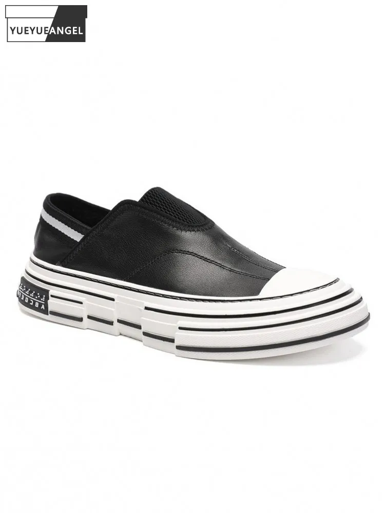 Neue Frühling Sommer Herren Freizeit schuhe bequeme atmungsaktive Slipper aus echtem Leder Herren flache Plateaus chuhe Größe: 37-45