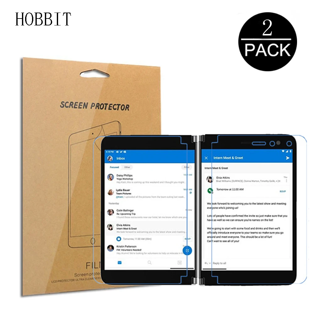 2pcs explosions geschützter Tablet-Film für Surface Duo Duo2 2 Displays chutz folie HD klar links und rechts Bildschirms chutz folie Image