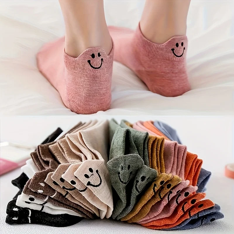 1 Paar weiche und atmungsaktive unsichtbare Socken-bequeme niedrig geschnittene Strümpfe für Frauen-einfarbig, Polyester-Stricks toff, si Image